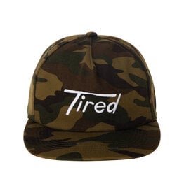 TIRED SKATEBOARDS TIRED OLD MOBIL 5 PANEL CAP - CAMO