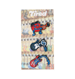 TIRED SKATEBOARDS TIRED MUSIC PIN SET - MULTI