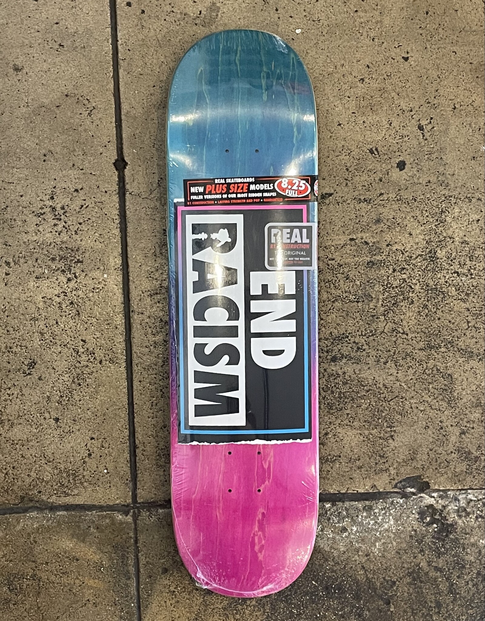 REAL SKATEBOARDS REAL END RACISM DECK - ALL SIZES