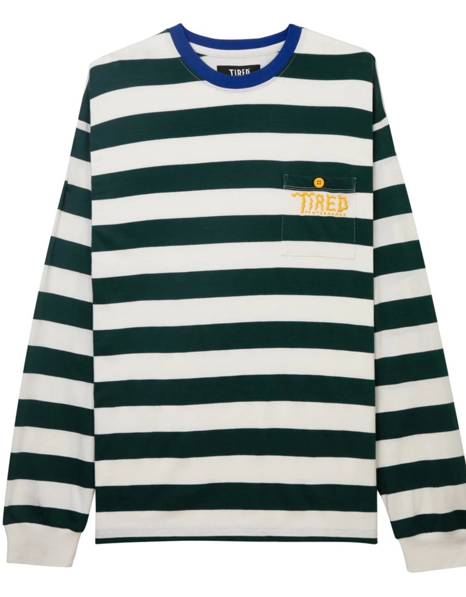 TIRED SKATEBOARDS TIRED SQUIGGLE LOGO STRIPED L/S - PURPLE/FOREST