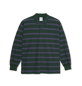 POLAR L/S STRIPE POLO - DK TEAL