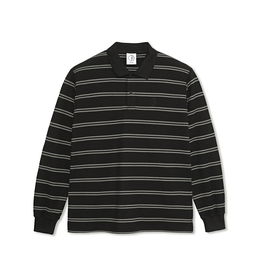 POLAR L/S STRIPE POLO - BLACK