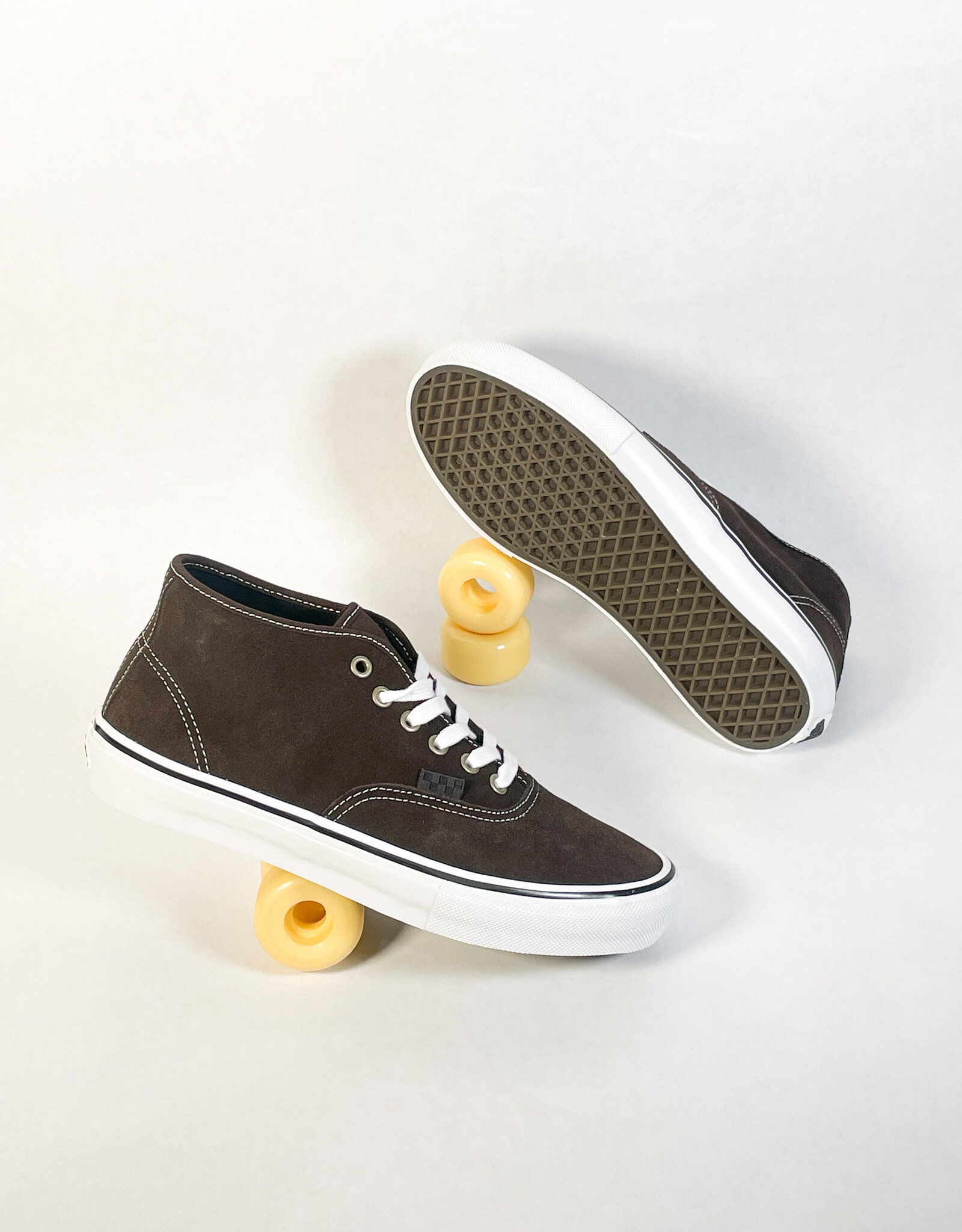 VANS SKATE AUTHENTIC MID VCU - DARK BROWN/WHITE