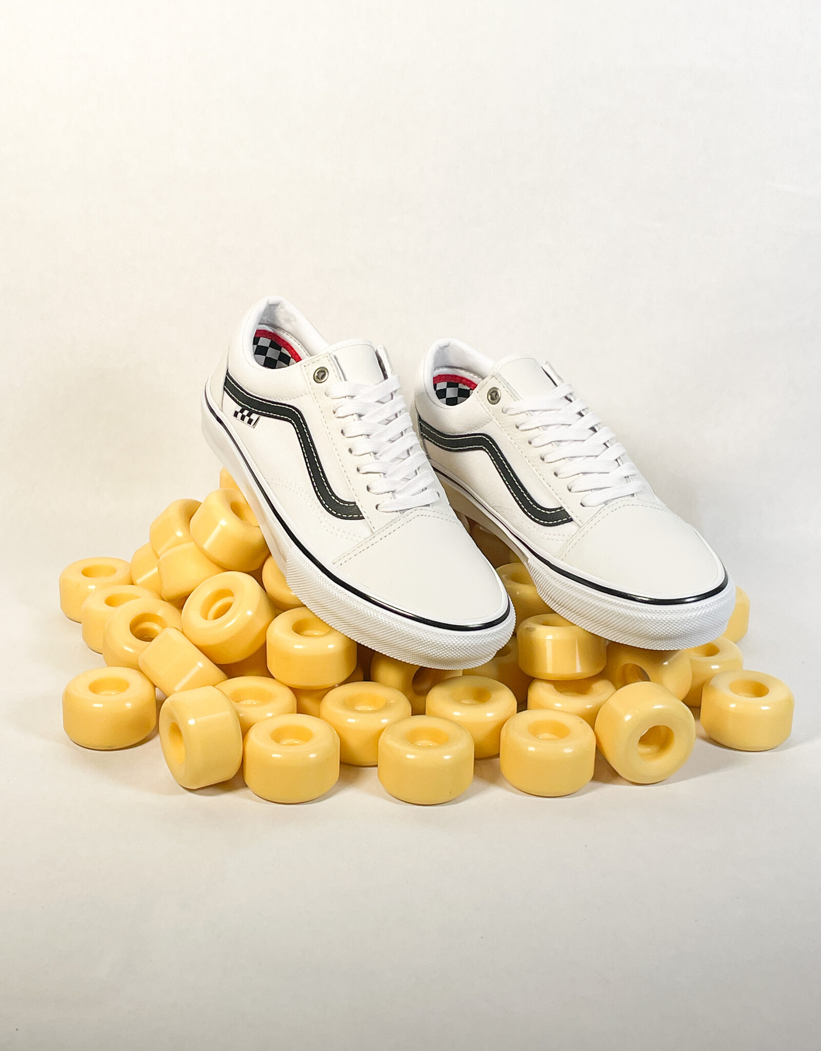 VANS SKATE OLD SKOOL LEATHER - WHITE/WHITE
