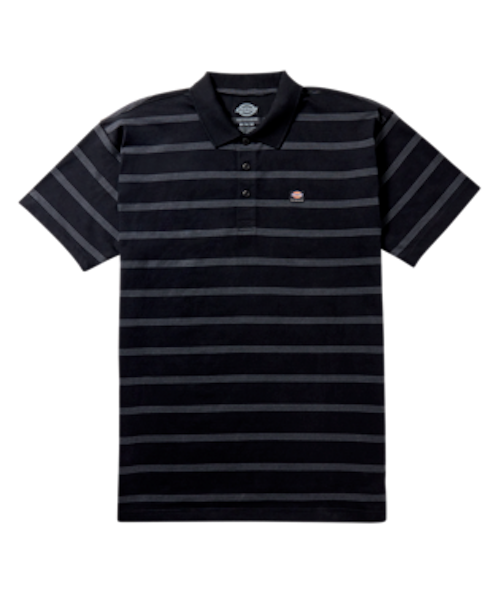 DICKIES SKATE TEMP IQ S S STRIPE POLO BLACK KINGSWELL Los Feliz