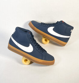 NIKE SB ZOOM BLAZER MID NAVY/WHITE-NAVY-GUM LIGHT BROWN