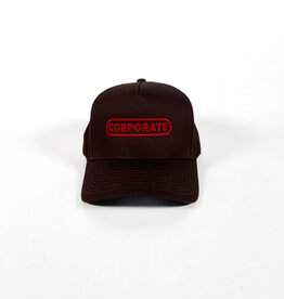 CORPORATE SKATEBOARDS CORPORATE LOGO HAT - BROWN/RED