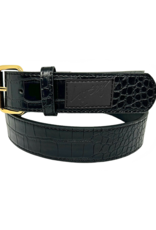 LOOSEY LOOSEY CROC SKIN BELT - BLACK