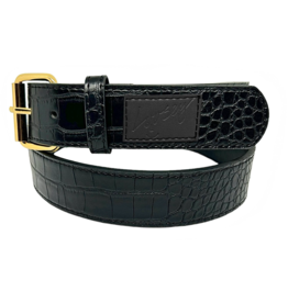 LOOSEY LOOSEY CROC SKIN BELT - BLACK