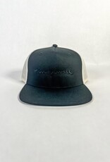 KINGSWELL KINGSWELL SCRIPT FLATBILL TRUCKER HAT - BLK/BLK/CRM