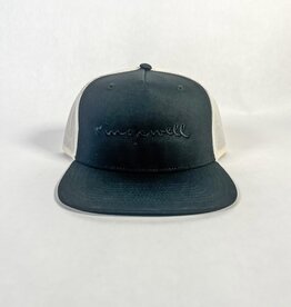 KINGSWELL KINGSWELL SCRIPT FLATBILL TRUCKER HAT - BLK/BLK/CRM
