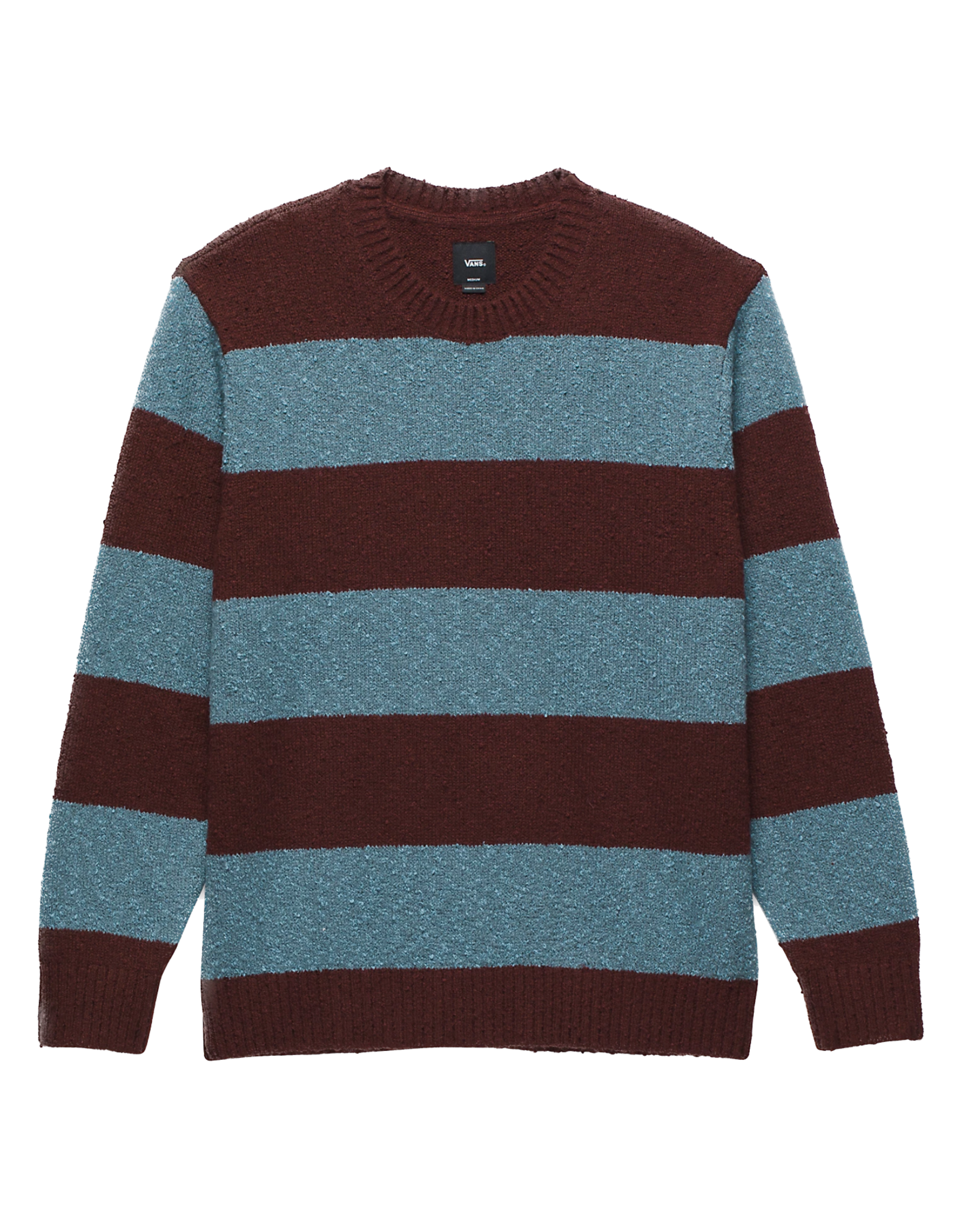 VANS VANS DARBY STRIPE CREW SWEATER - BITTER CHOCOLATE