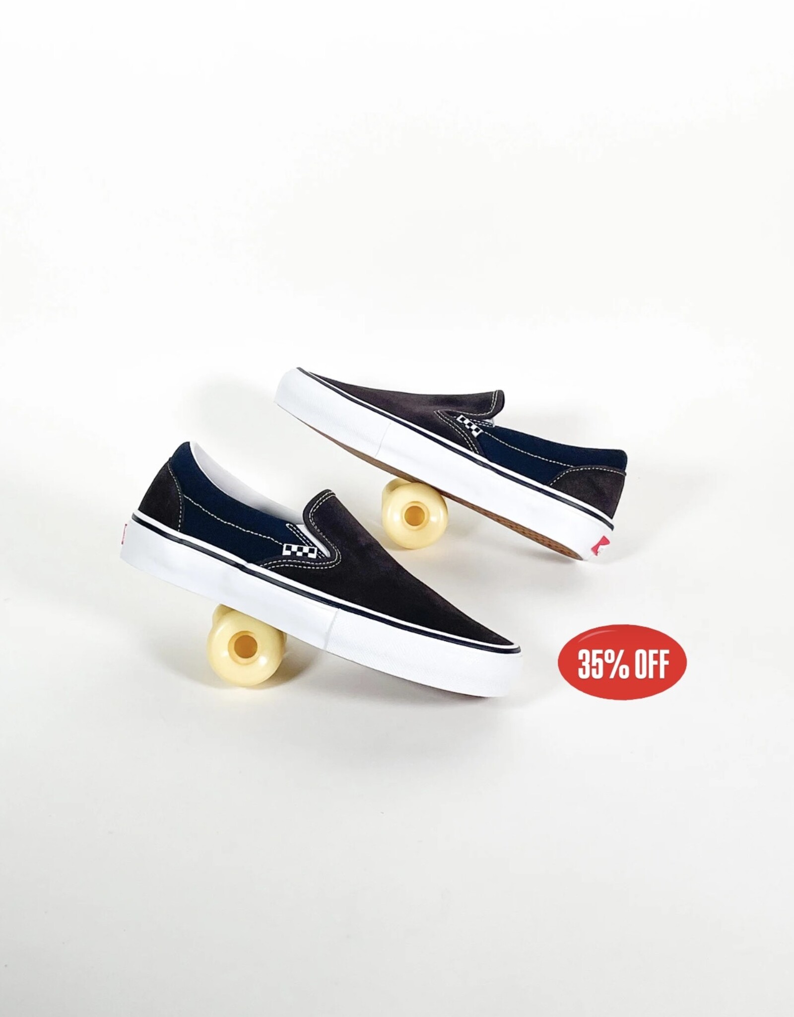 VANS VANS SKATE SLIP-ON - DARK BROWN/NAVY