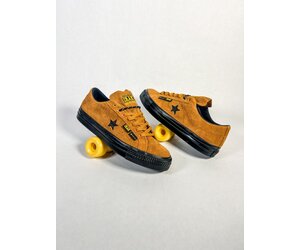 Converse one star skate yellow white gum hairy suede 2025