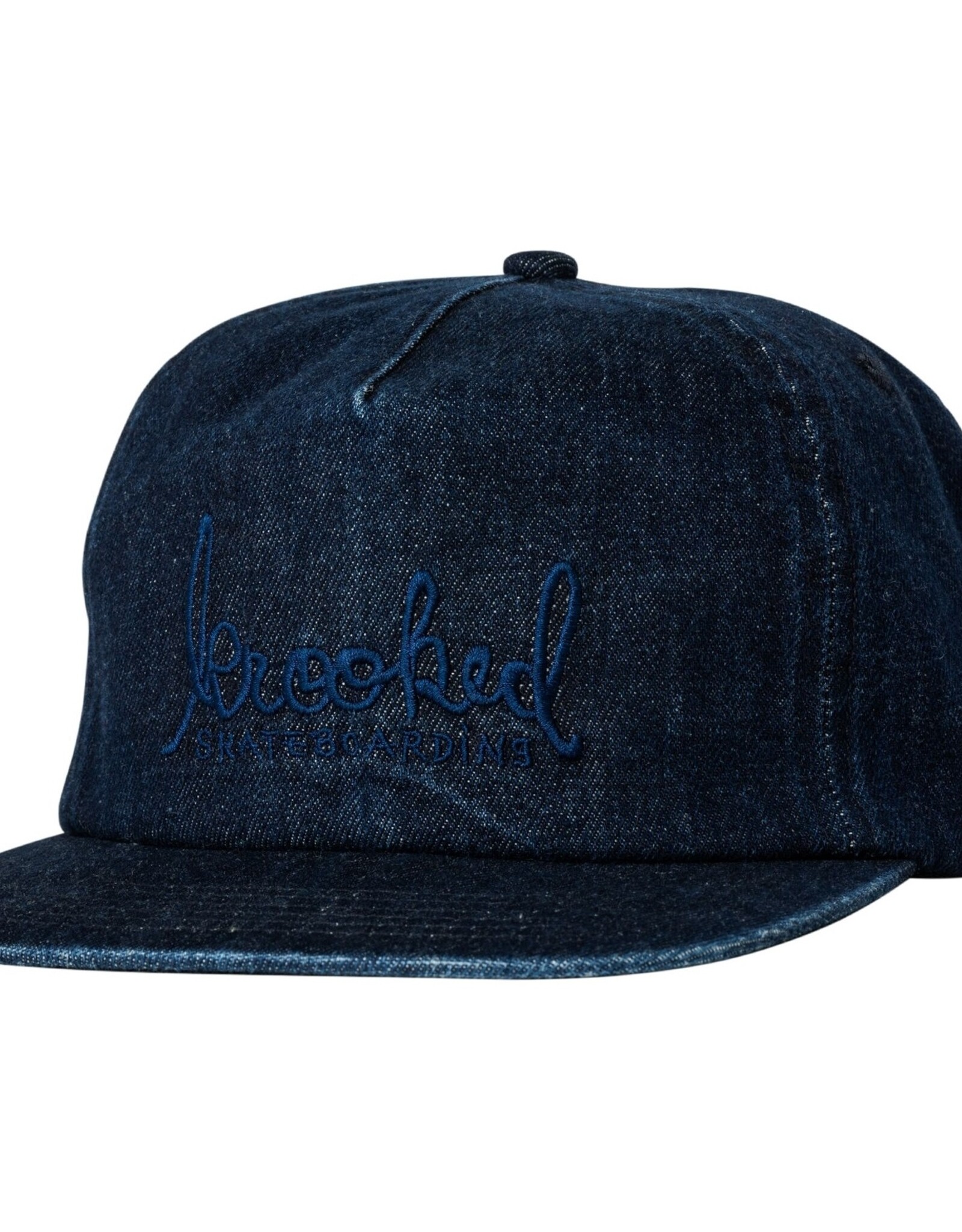 KROOKED SKRIPT SNAPBACK HAT - DENIM