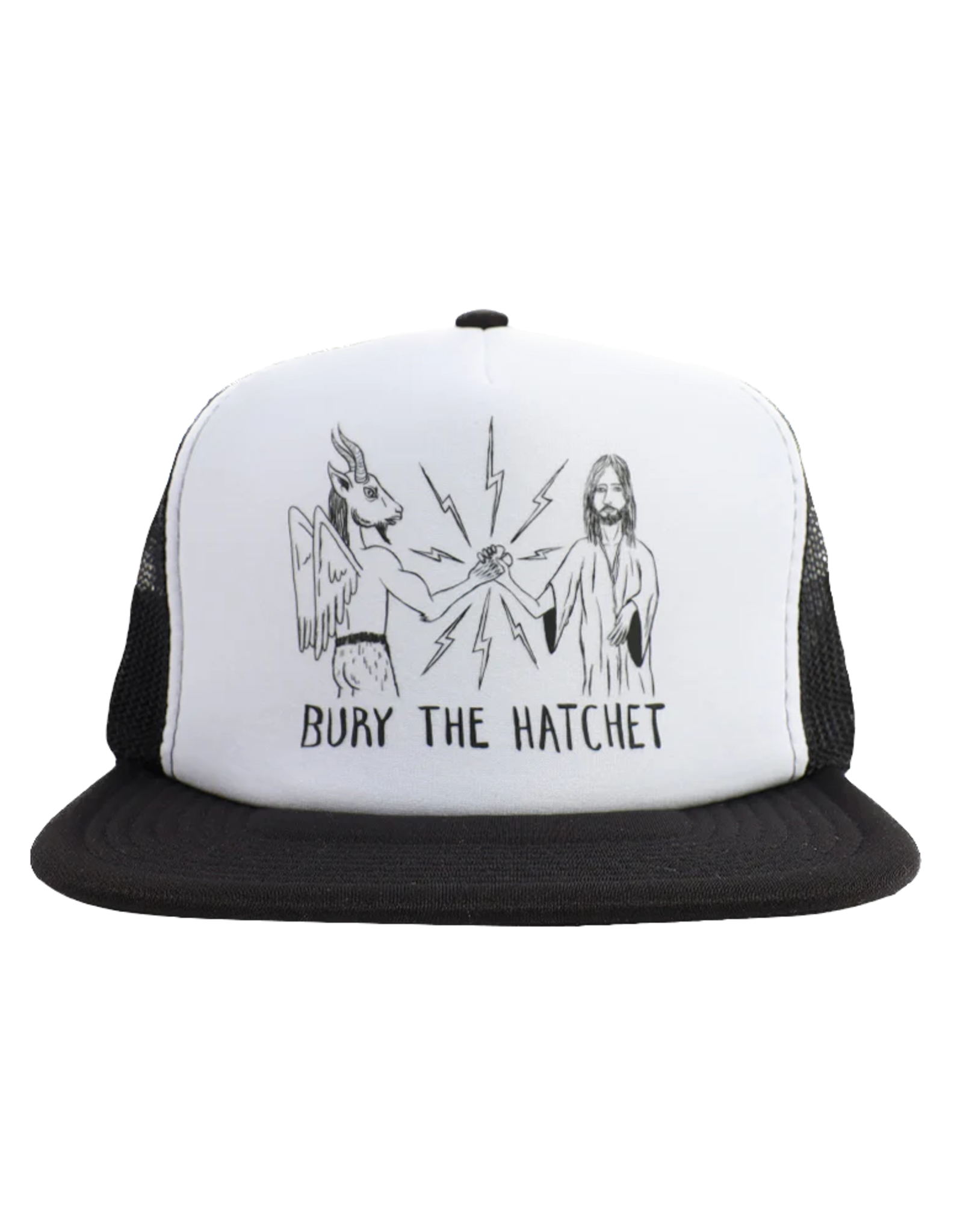 THRASHER THRASHER X TOY MACHINE B.T.H. TRUCKER HAT BLACK/WHITE