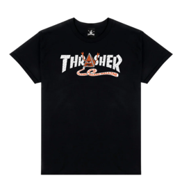 THRASHER THRASHER X TOY MACHINE PYRAMID TEE BLACK