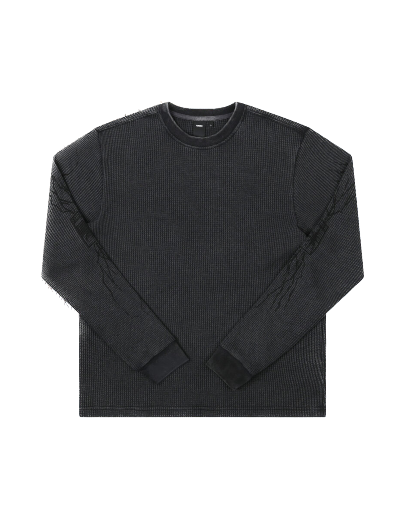 FORMER FORMER SCRAWL L/S WAFFLE SHIRT - WASHED BLACK