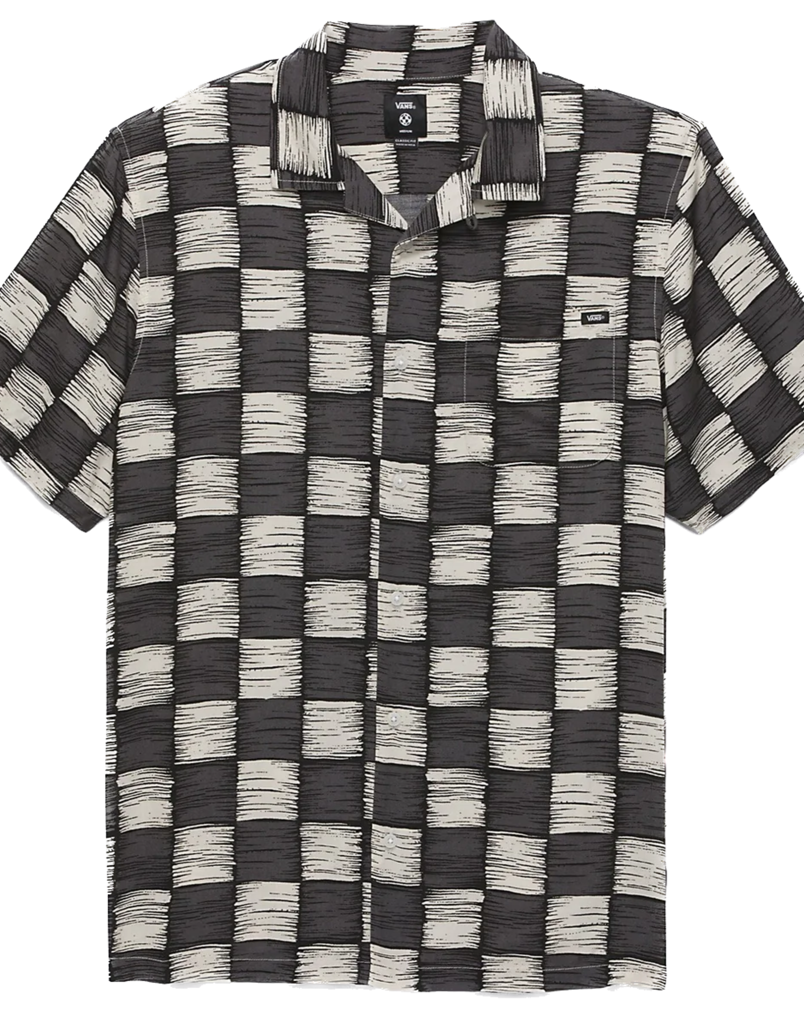 VANS VANS MOORE S/S WOVEN BUTTON UP - ASPHALT/ANTIQUE WHITE