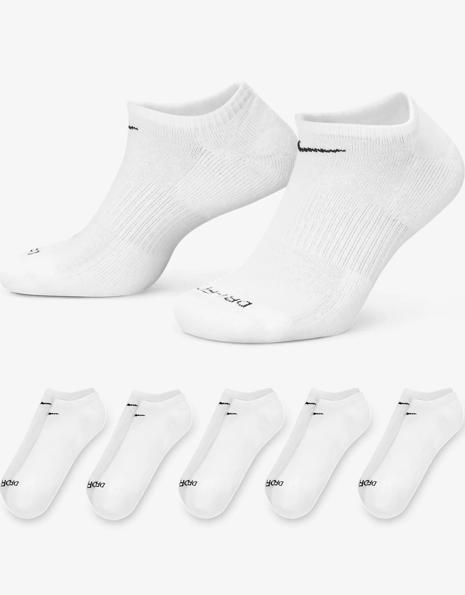 NIKE NIKE EVERYDAY PLUS CUSHIONED NO SHOW SOCK 6 PACK  - WHITE