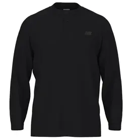 NEW BALANCE NB NUMERIC WAFFLE KNIT L/S HENLEY - BLACK