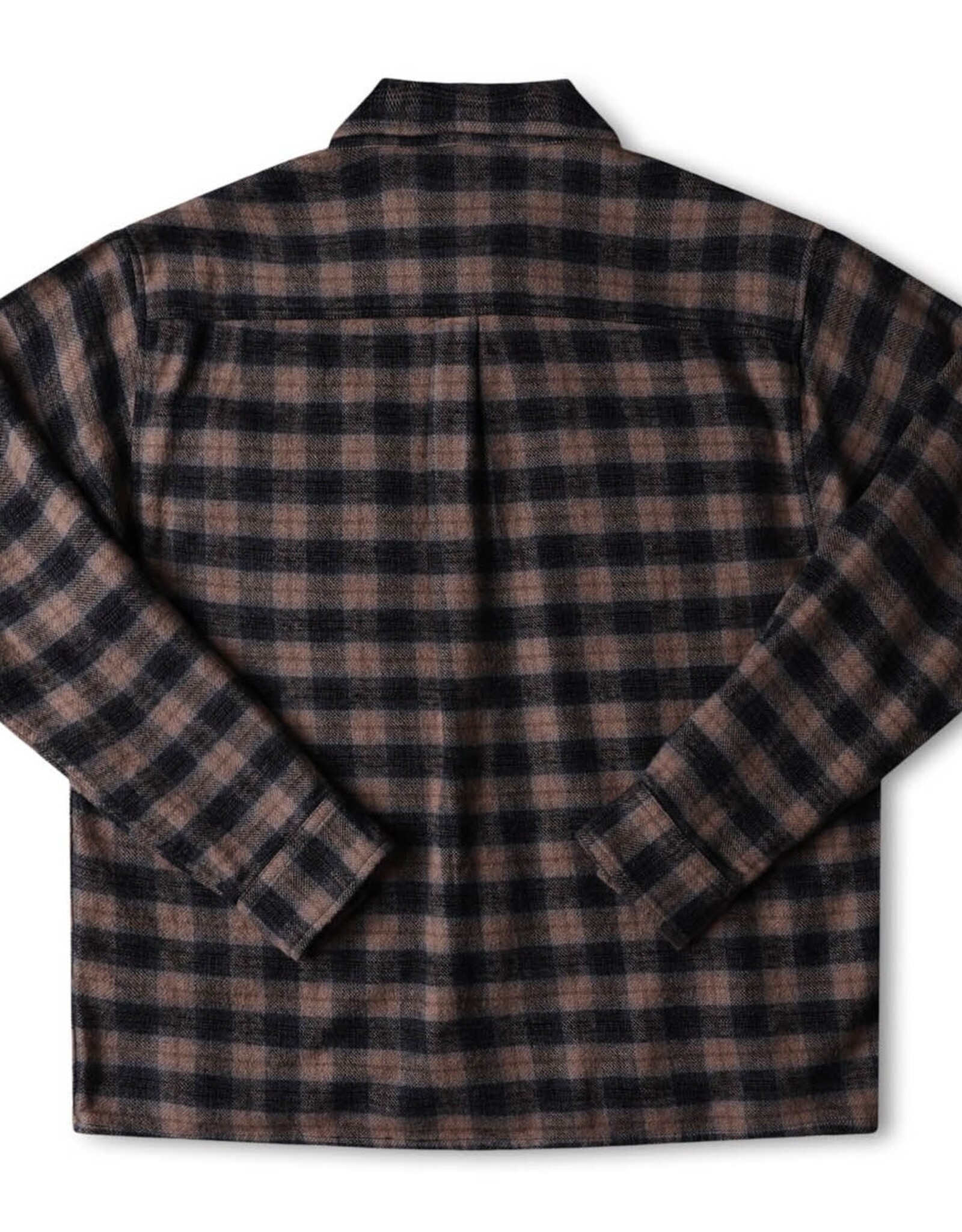 FORMER FORMER MANNERS PLAID L/S SHIRT - TAUPE