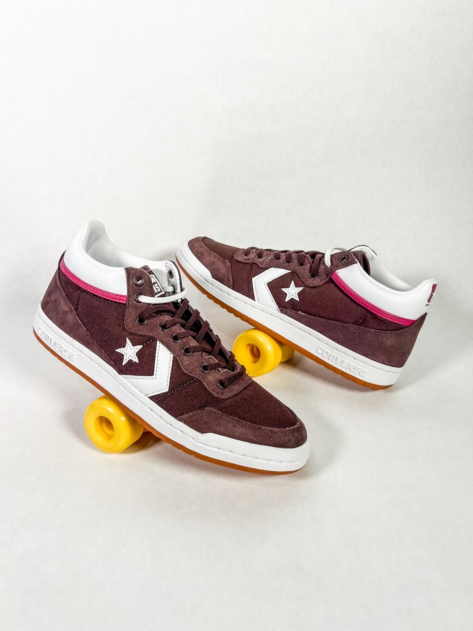 Converse Men’s 9 Sneakers Leather White Brown CONS Skate Fastbreak Pro SAMPLE CONVERSE CONS FASTBREAK PRO MID - RUGGED BROWN/WHITE/MESA  main image 4