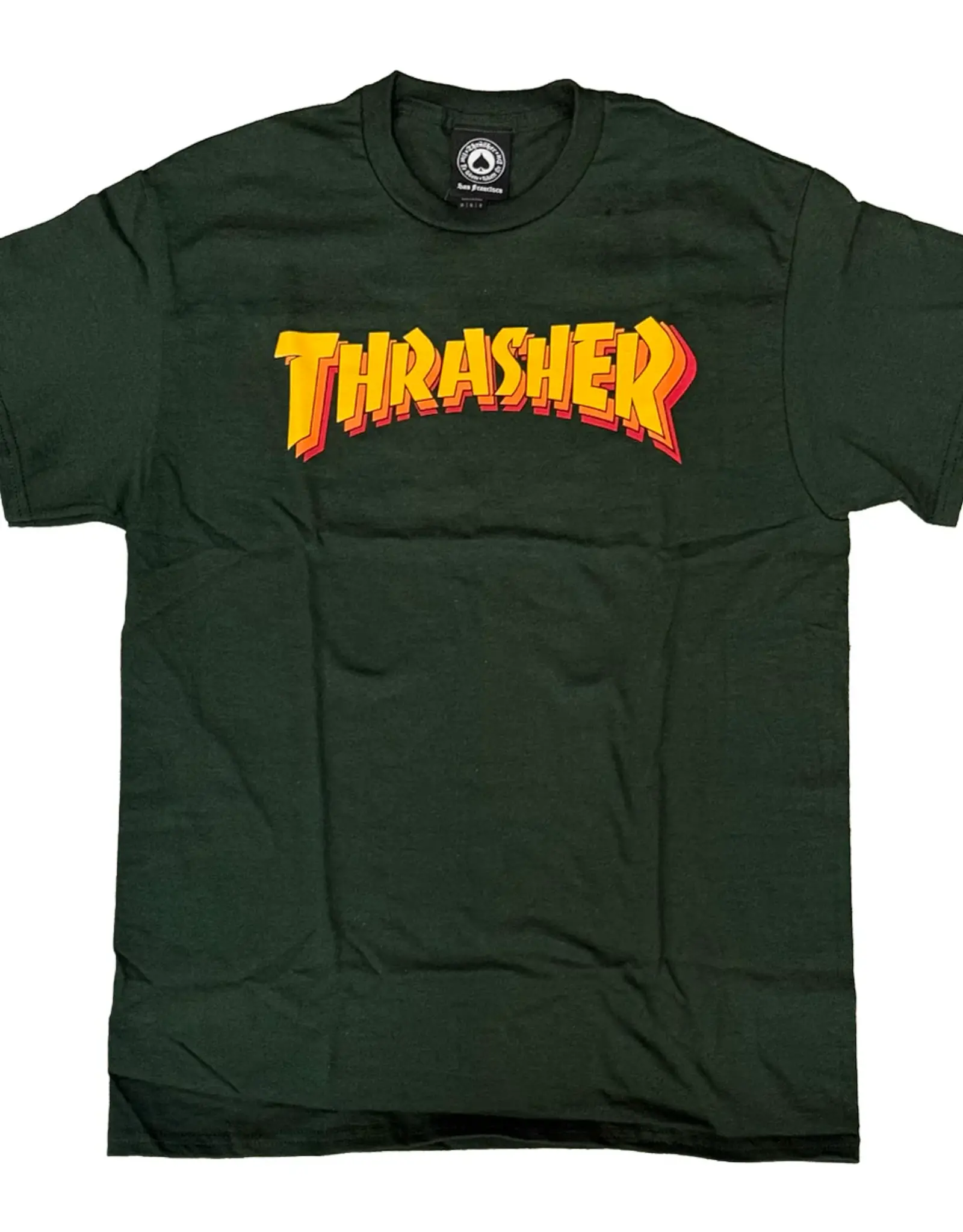THRASHER THRASHER STACKED TEE - FOREST GREEN