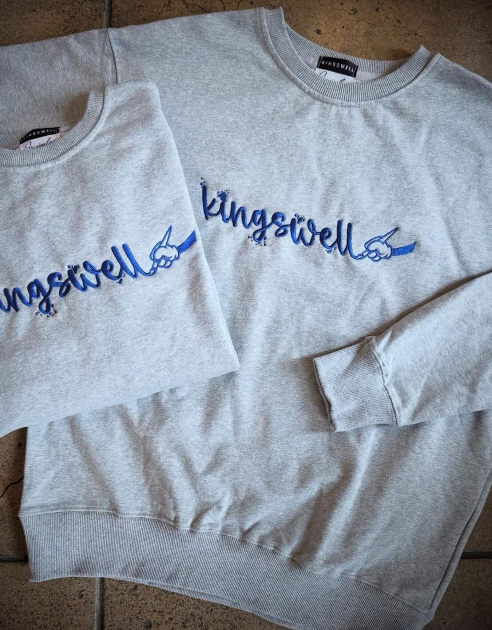 KINGSWELL KINGSWELL MOUSE PAINTBRUSH PREMIUM CREW - GREY/ROYAL