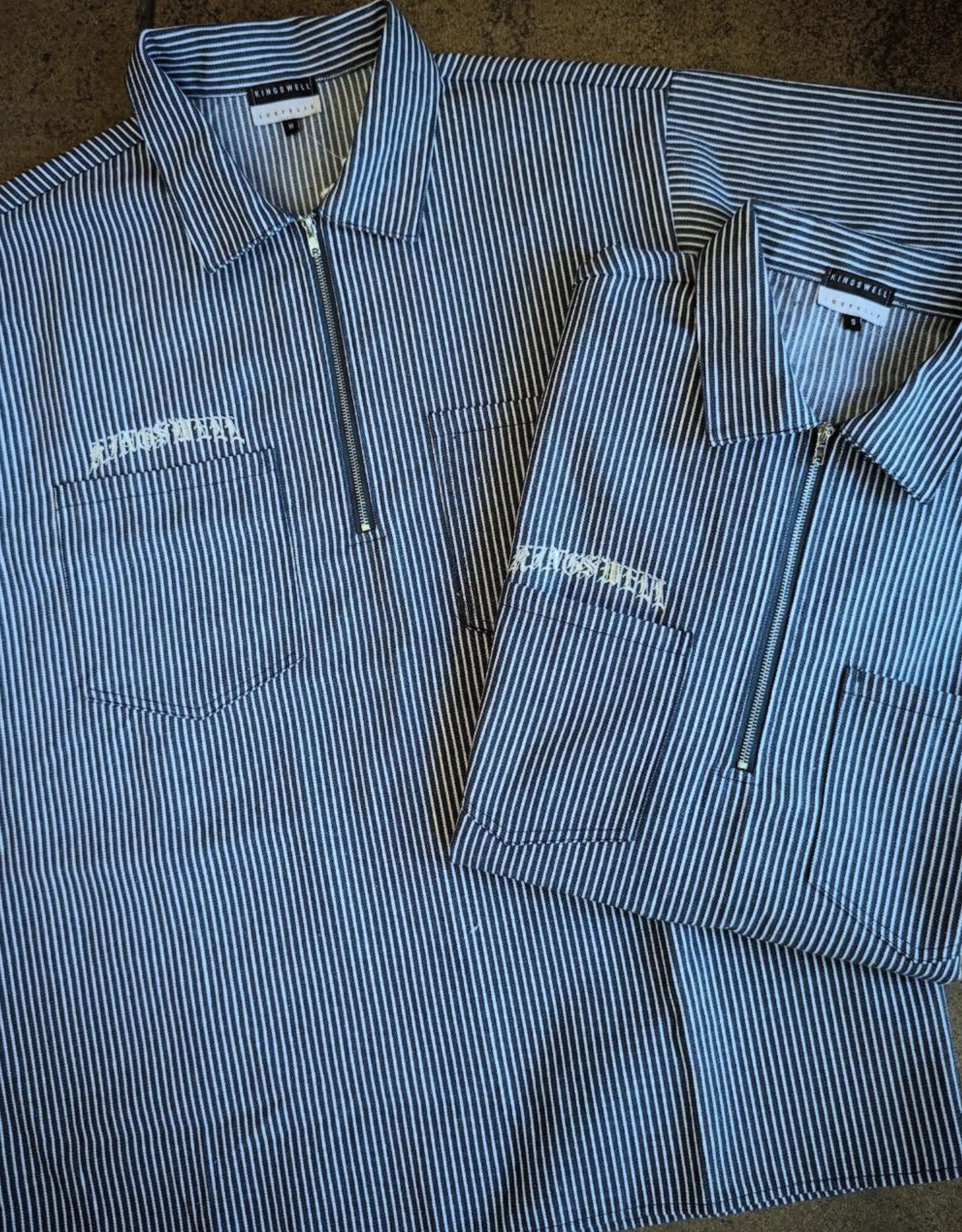KINGSWELL KINGSWELL HALF ZIP WORK SHIRT - NAVY