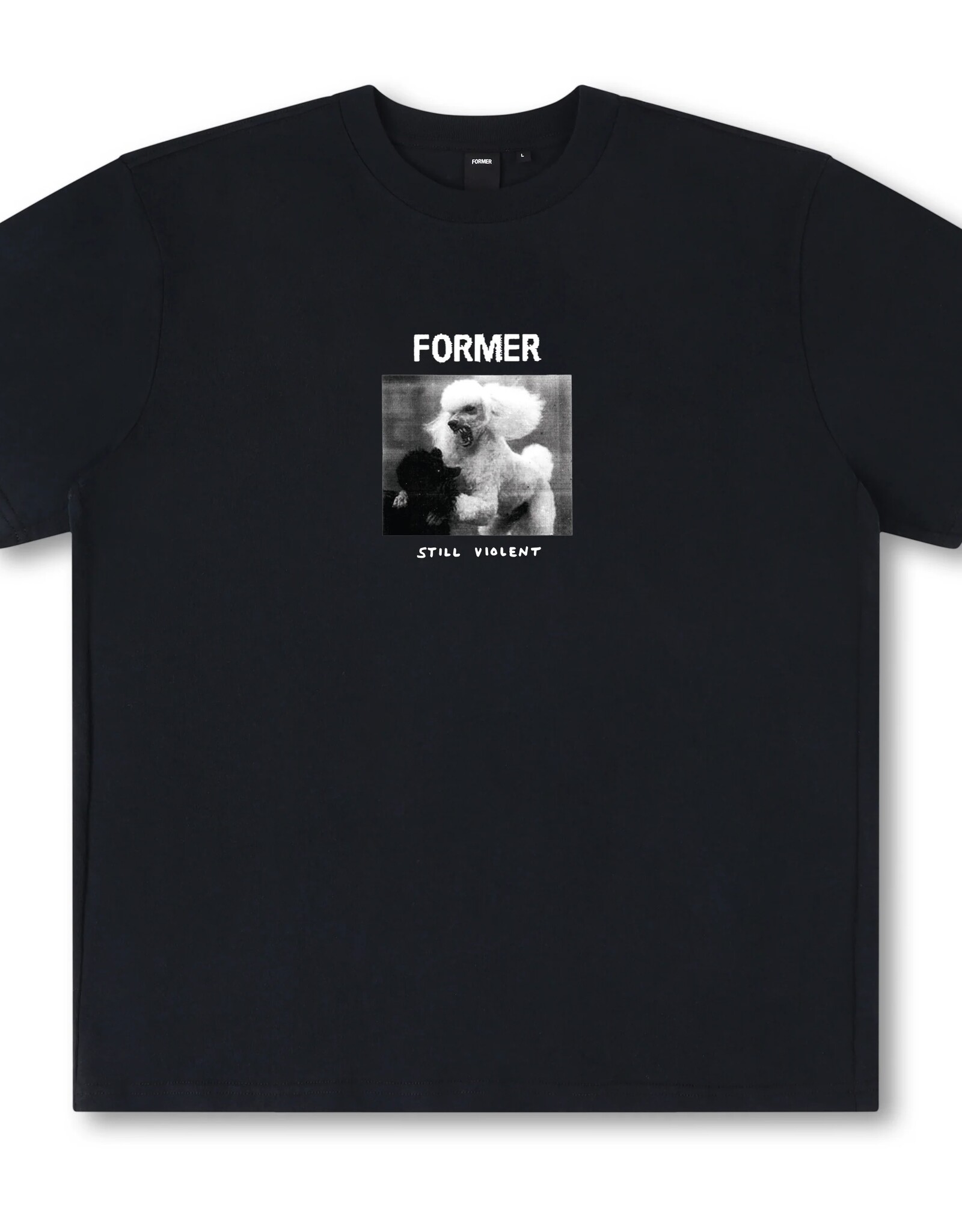 FORMER FORMER WAR POODLE T-SHIRT - WASHED BLACK
