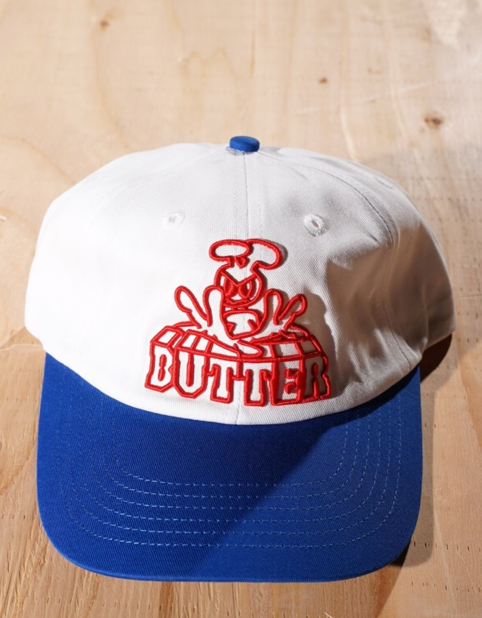 BUTTER GOODS BUTTER GOODS ALIEN 6 PANEL CAP - WHITE/COBALT