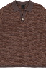 FORMER FORMER AG OPEN COLLAR KNIT POLO - COPPER