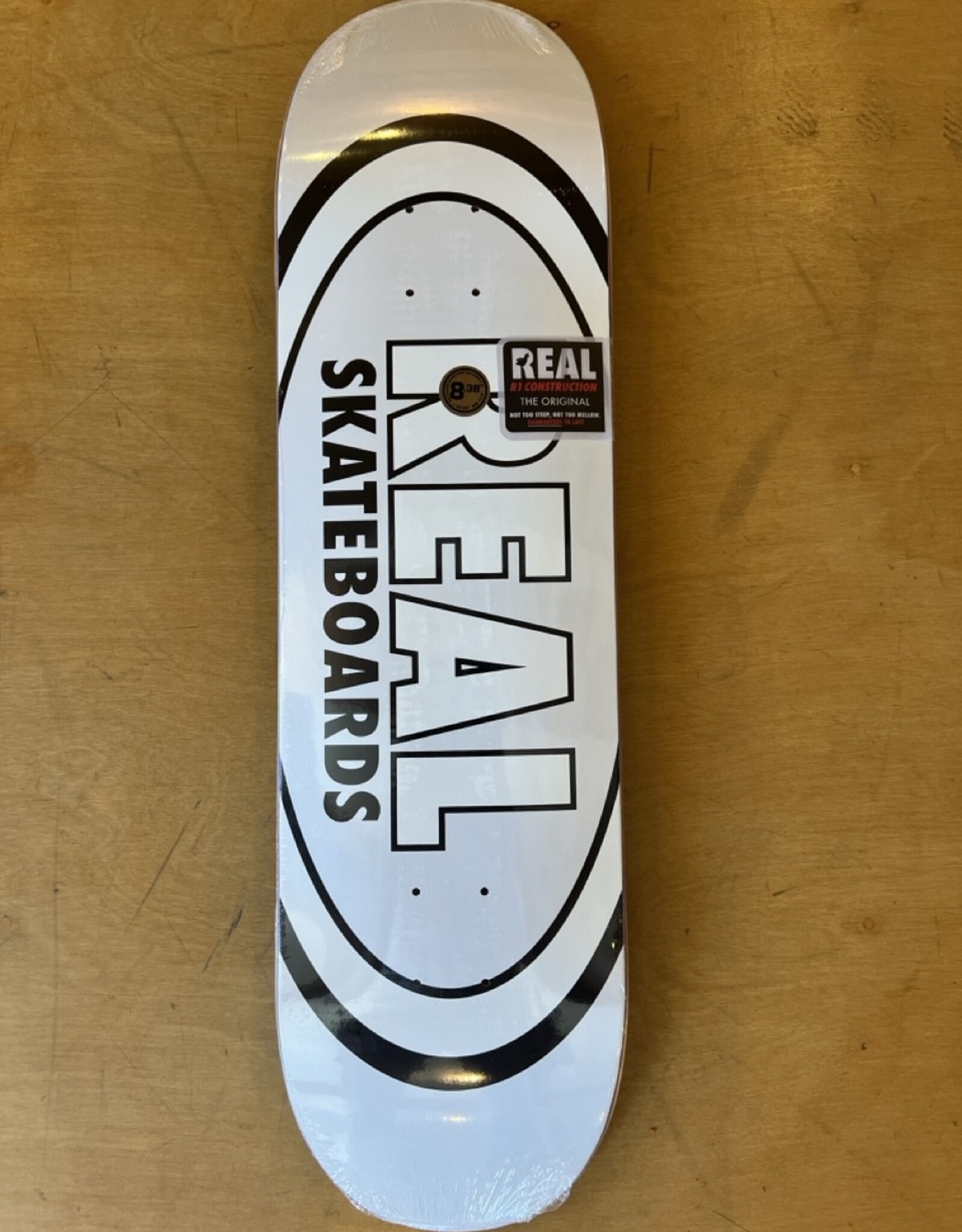 REAL SKATEBOARDS REAL CLASSIC OVAL DECK WHITE - 8.38