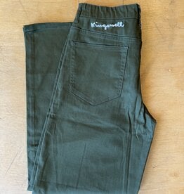 KINGSWELL KINGSWELL MOUSE SCRIPT CHINO PANTS - OLIVE GREEN