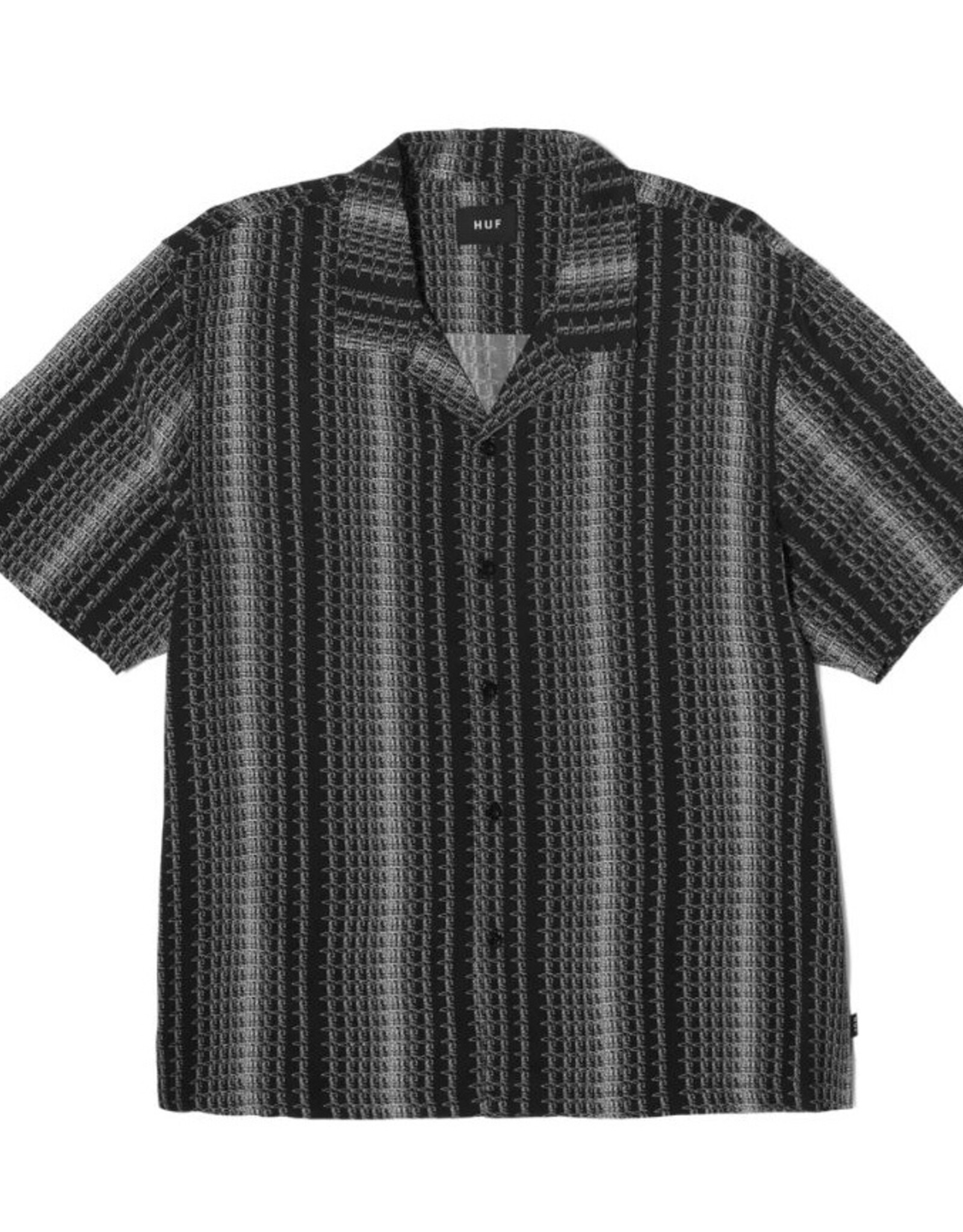 HUF SCRIPT STRIPE RESORT SHIRT - BLACK