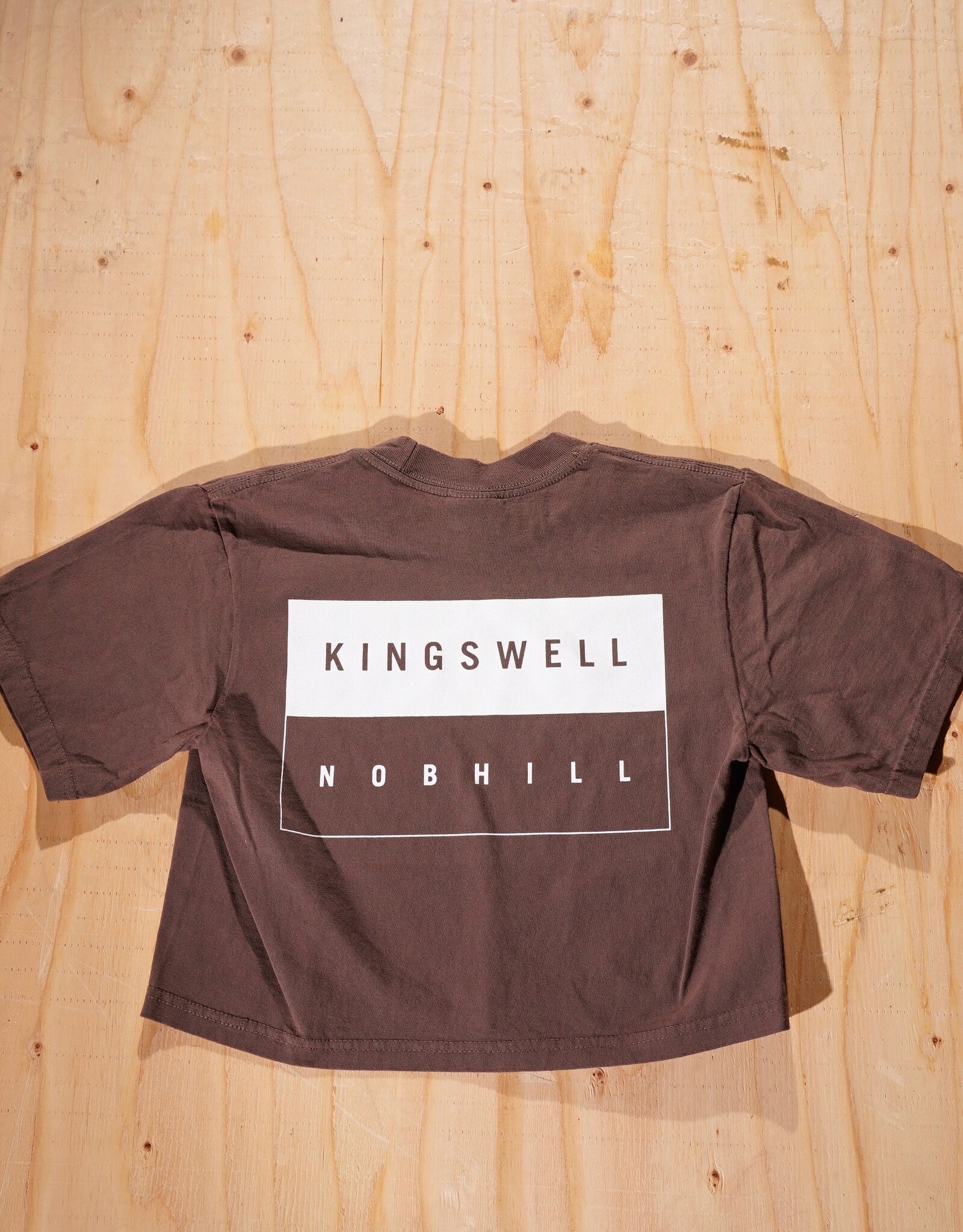 KINGSWELL KINGSWELL NOB HILL CROP TOP - BROWN