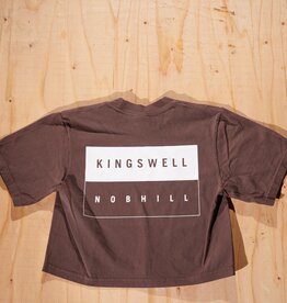 KINGSWELL KINGSWELL NOB HILL CROP TOP - BROWN