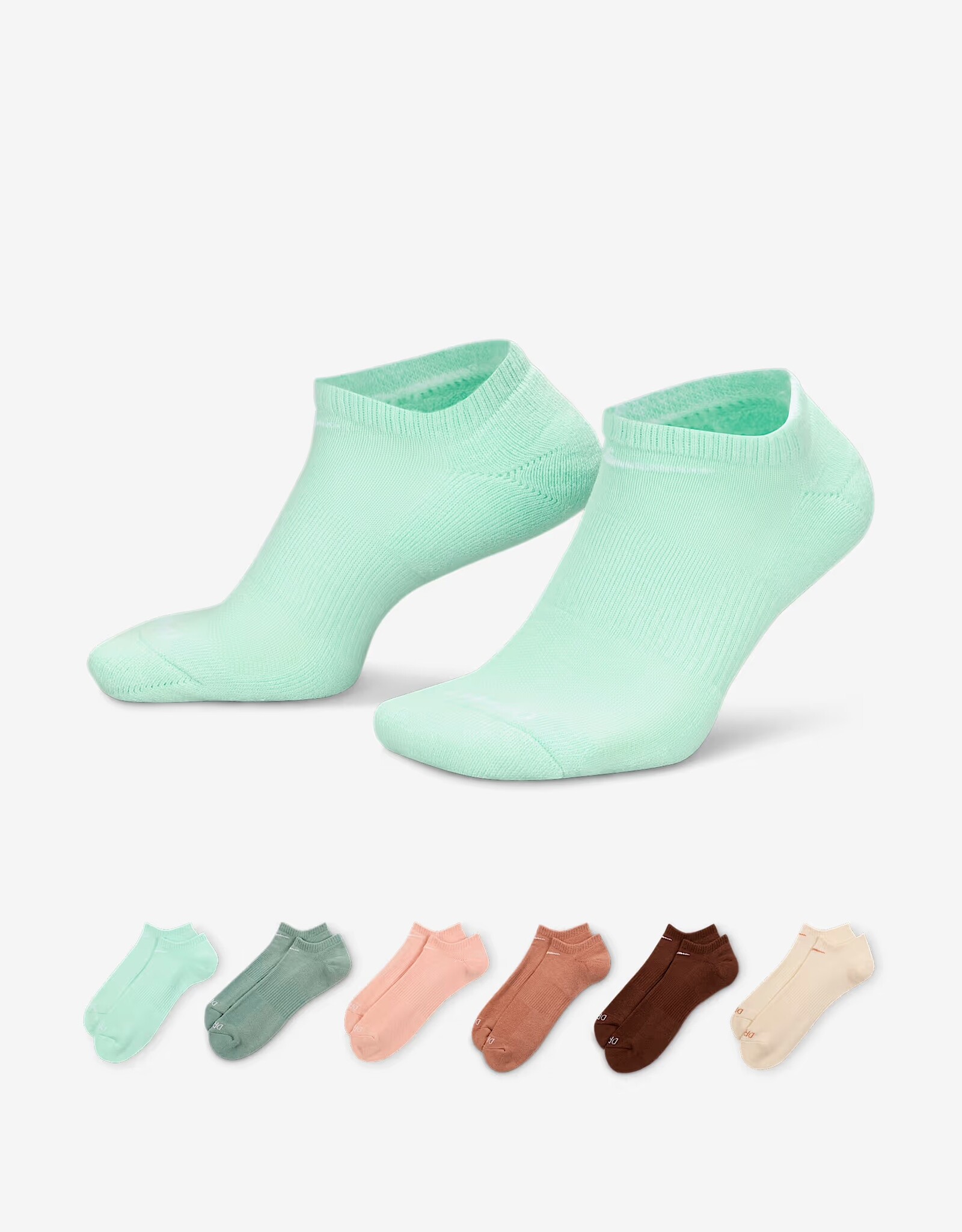 NIKE NIKE EVERYDAY PLUS CUSHIONED NO SHOW SOCKS 6 PACK - MULTICOLOR