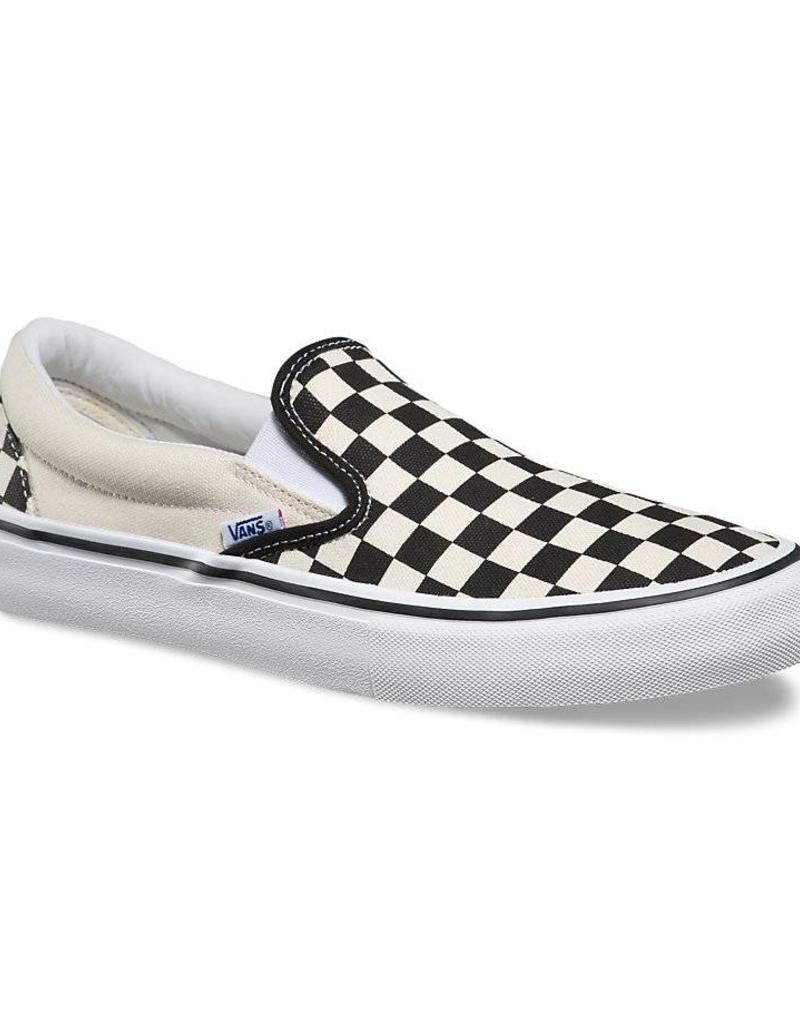 vans slip on pro white black