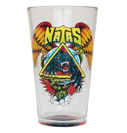 SANTA CRUZ Natas SC Panther 16 oz Pint Glass - Black / Green
