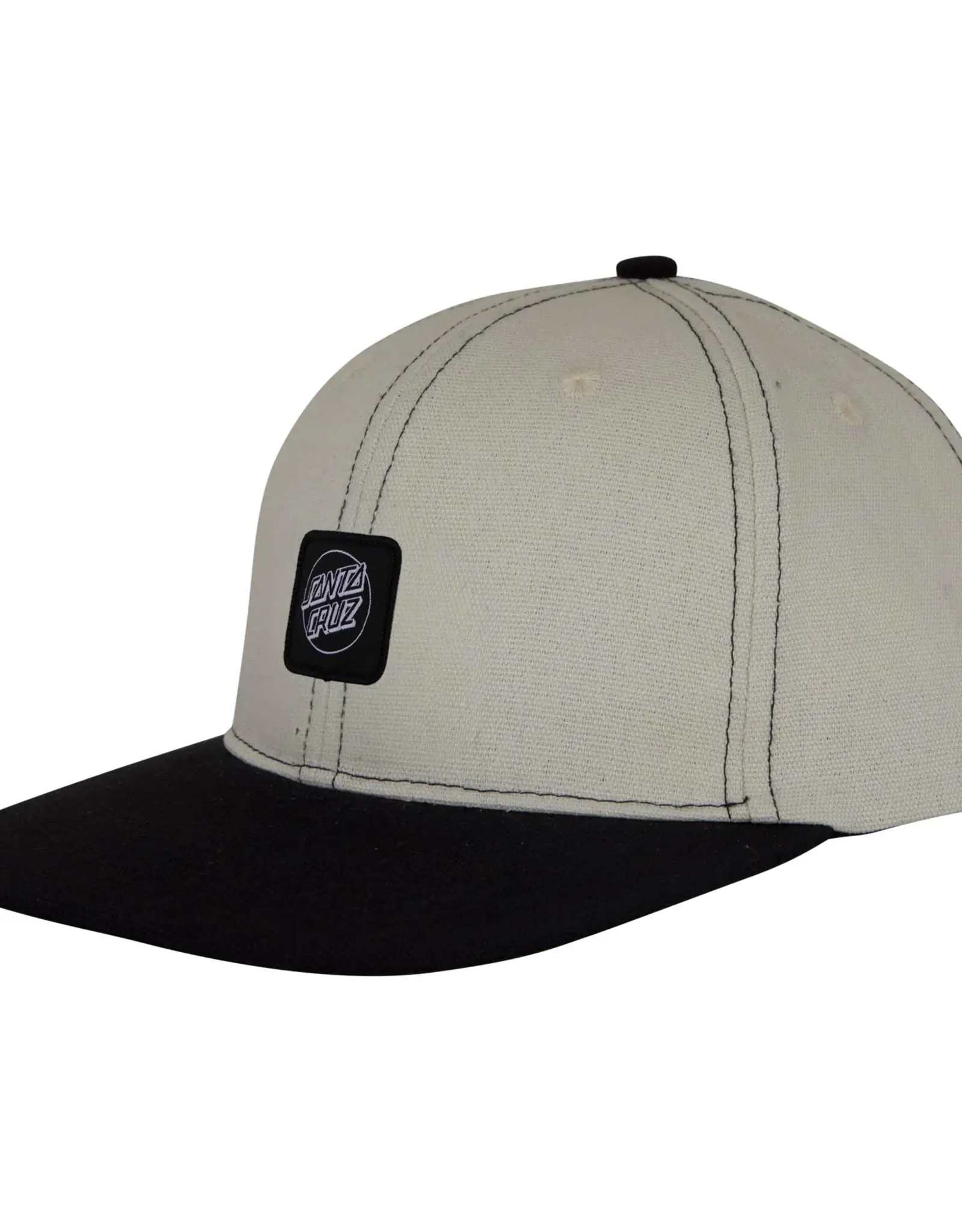 SANTA CRUZ Cruz Label Snapback Structured Hat - Dk Sand / Black