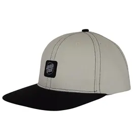 SANTA CRUZ Cruz Label Snapback Structured Hat - Dk Sand / Black