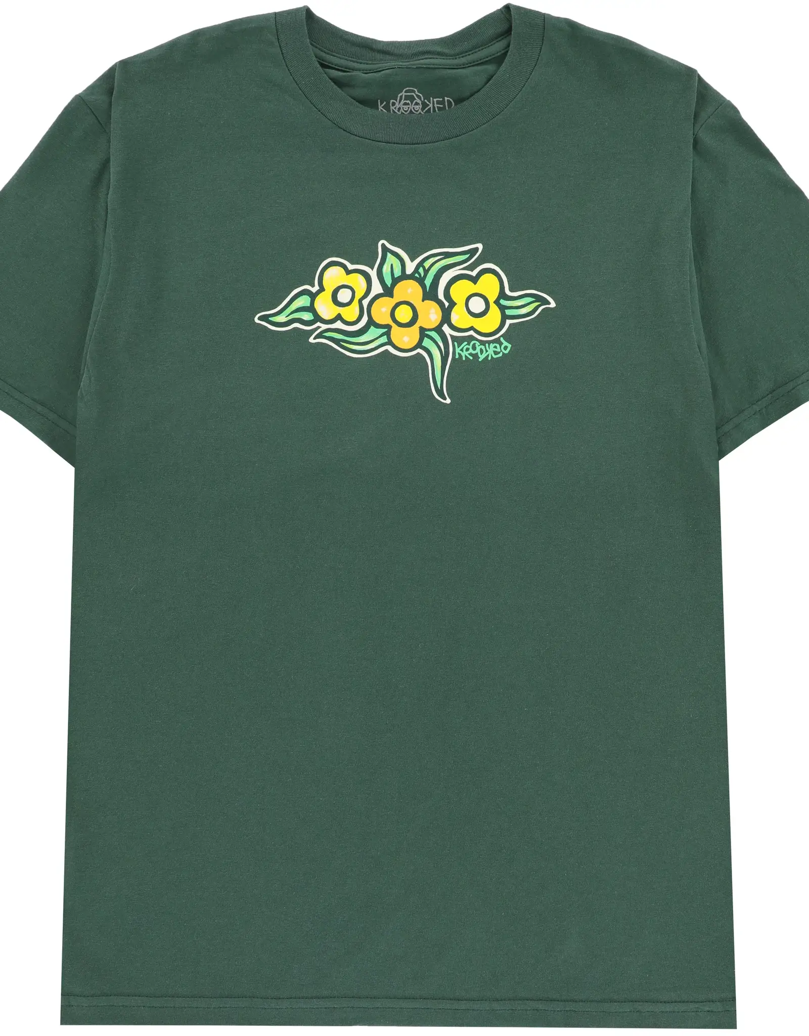KROOKED FLOWERS TEE - FOREST