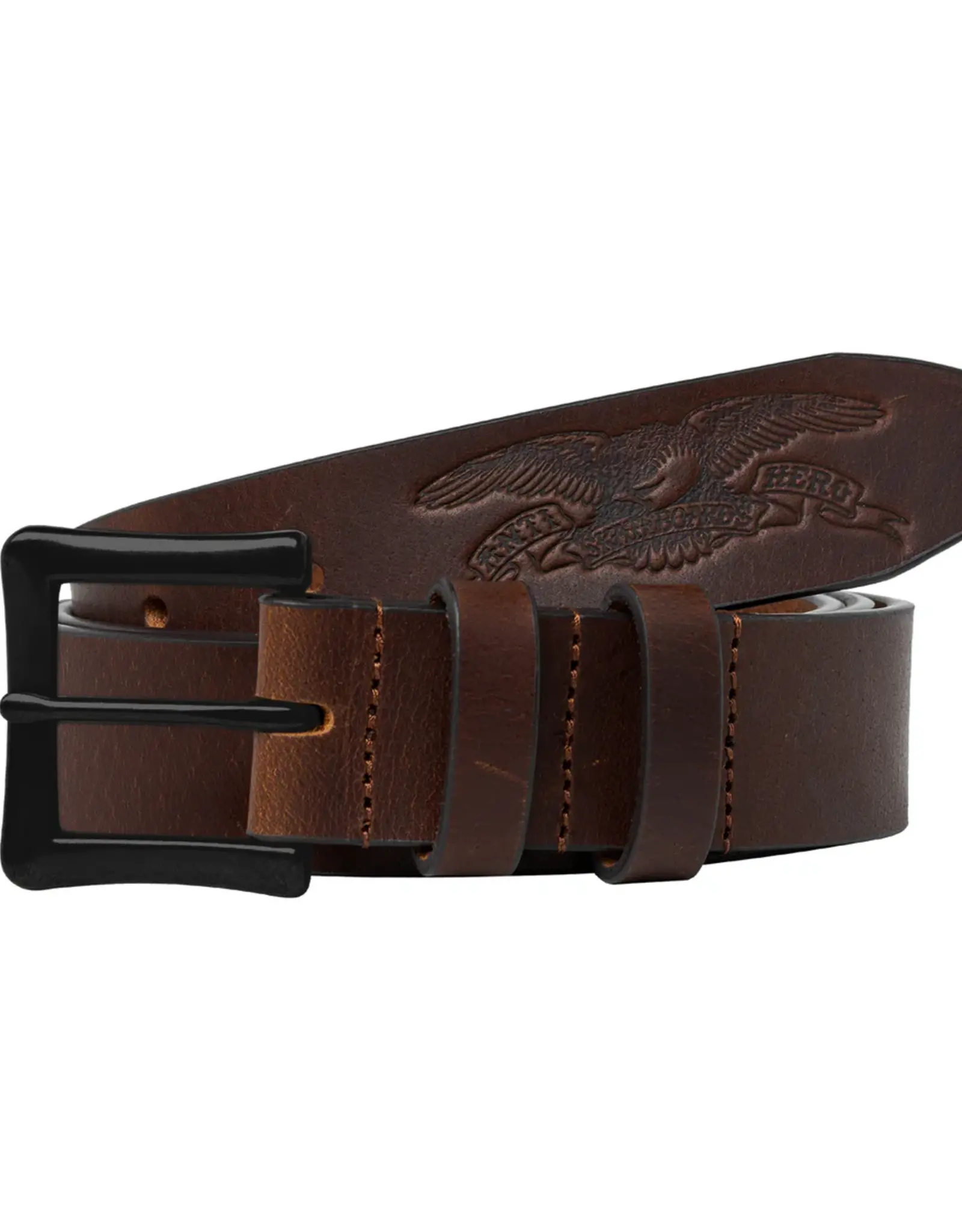 SPITFIRE ANTIHERO EAGLE LEATHER BELT - BROWN
