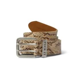 Fuck It Snakeskin Belt - Brown L/XL