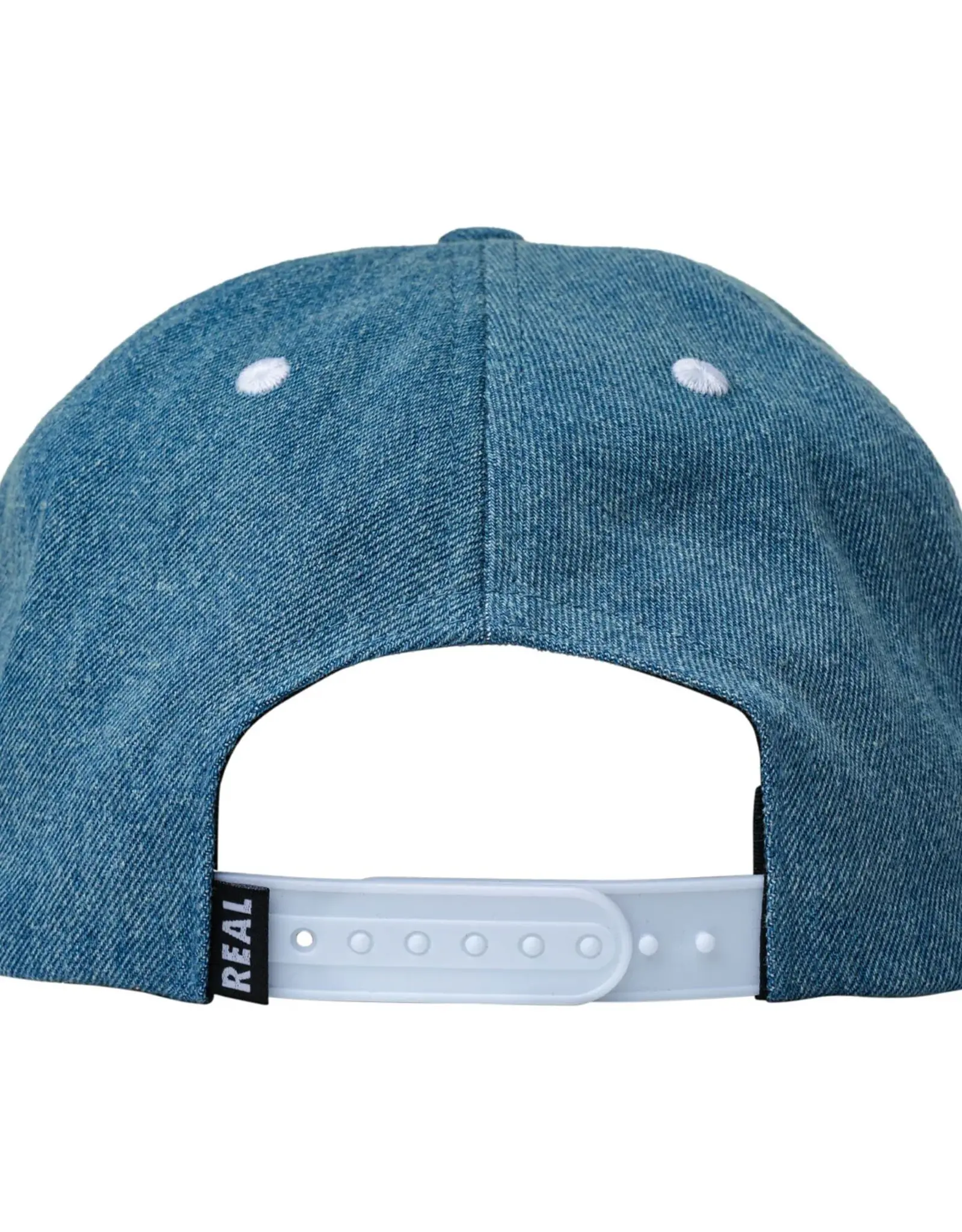 REAL SKATEBOARDS Street Cleaner Snapback Hat - Blue Denim