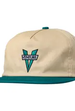 VENTURE Heritage Snapback Hat - Tan / Jade