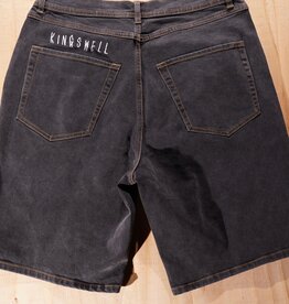 KINGSWELL Loose Fit Denim Shorts - Black