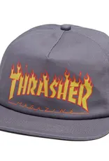 THRASHER Printed Flame Snapback Hat - Grey